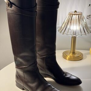 Banana Republic Cheval Leather Riding Boots - Chocolate Brown, Size 8